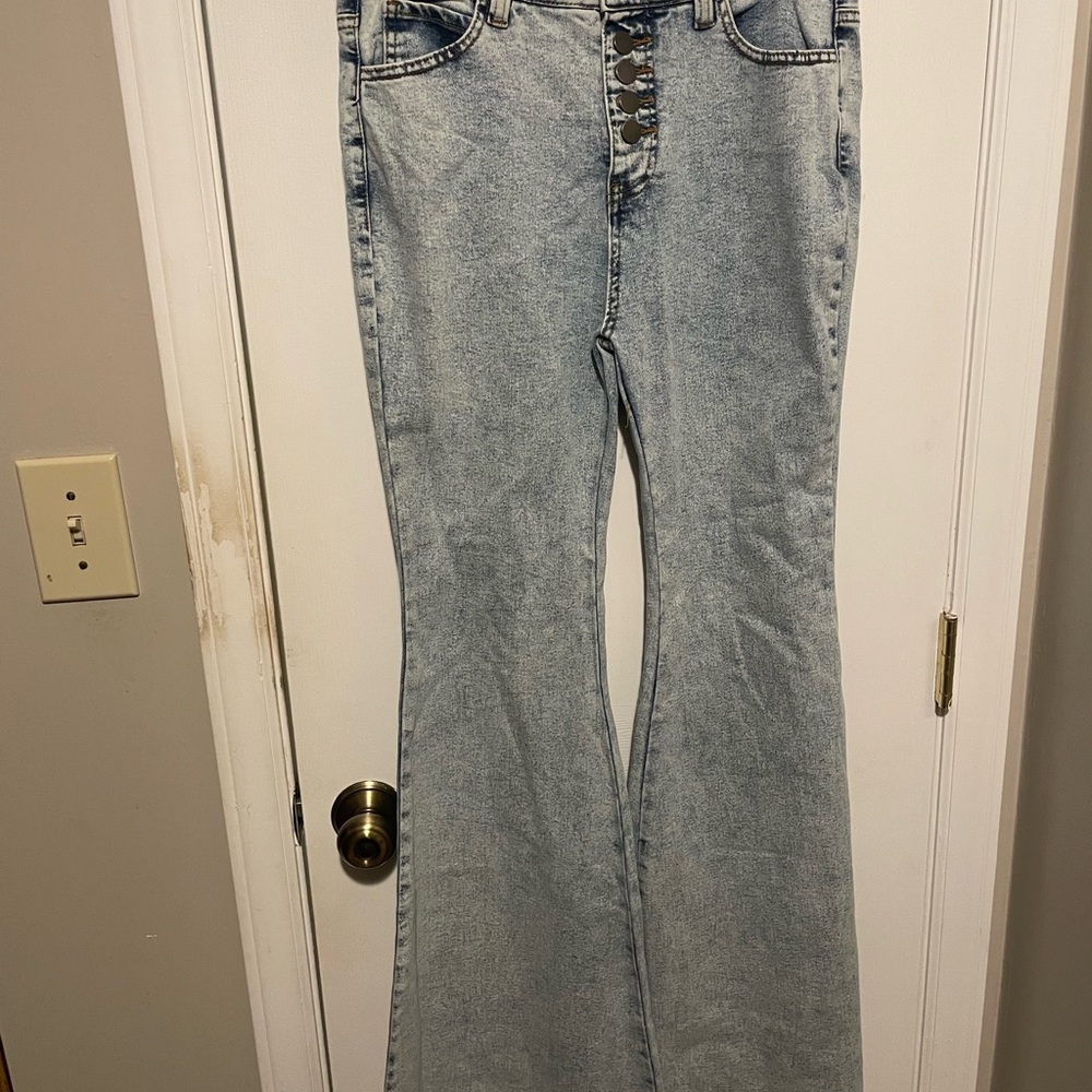 Entro Blue Flare Wide Leg Jeans